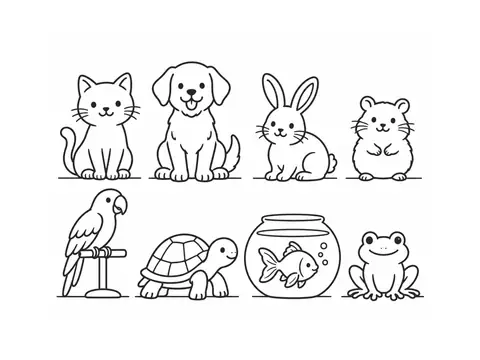 Pets · Coloring page