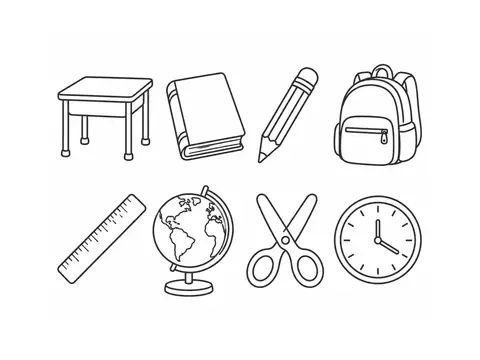School · Coloring page