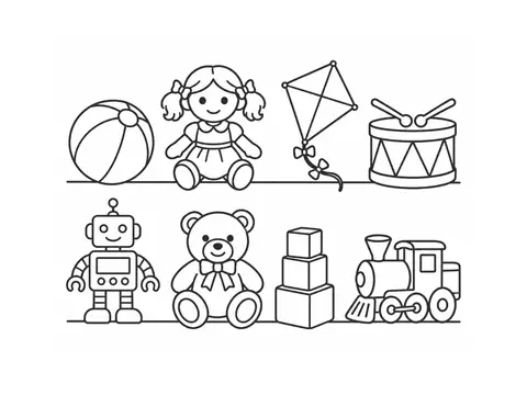 Toys & fun · Coloring page