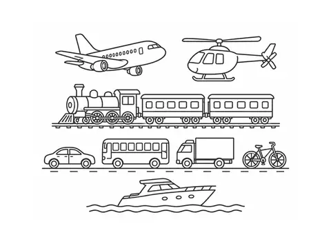 Transport · Coloring page