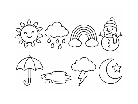 Weather & sky · Coloring page