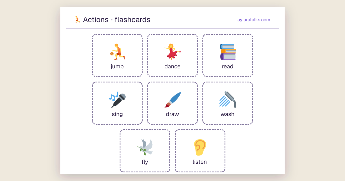 Actions · Flashcards