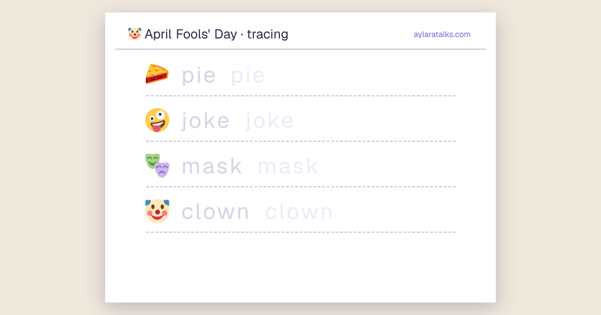 April Fools' Day · Tracing sheet