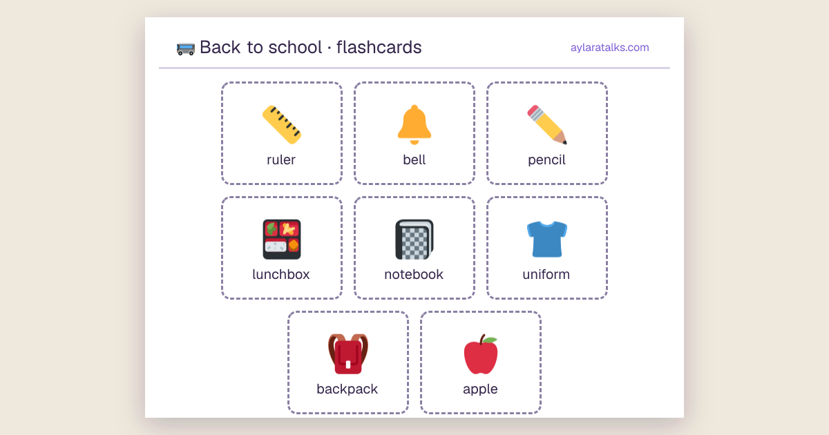 Back to school · Flashcards