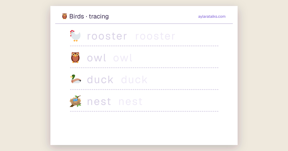 Birds · Tracing sheet