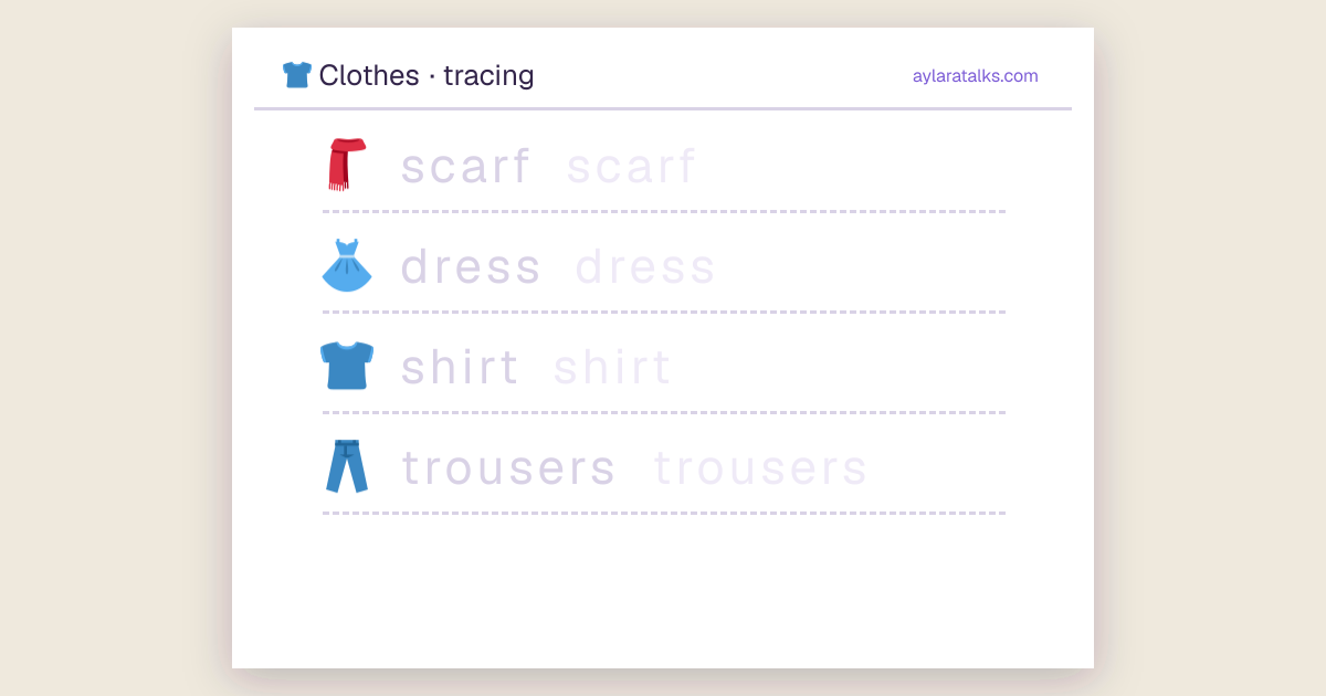 Clothes · Tracing sheet