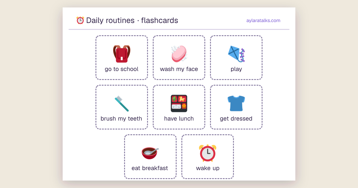 Daily routines · Flashcards
