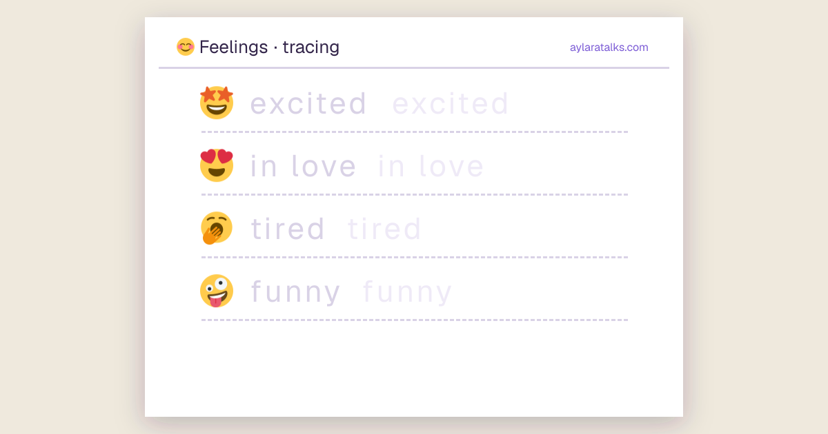 Feelings · Tracing sheet