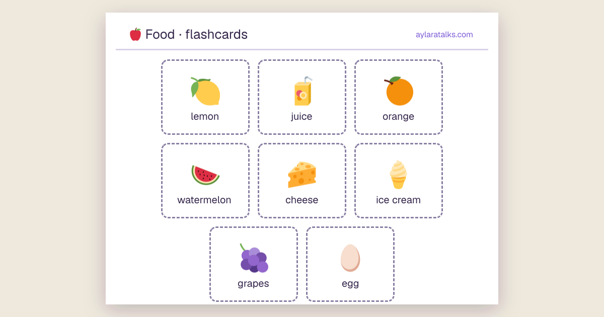 Food · Flashcards