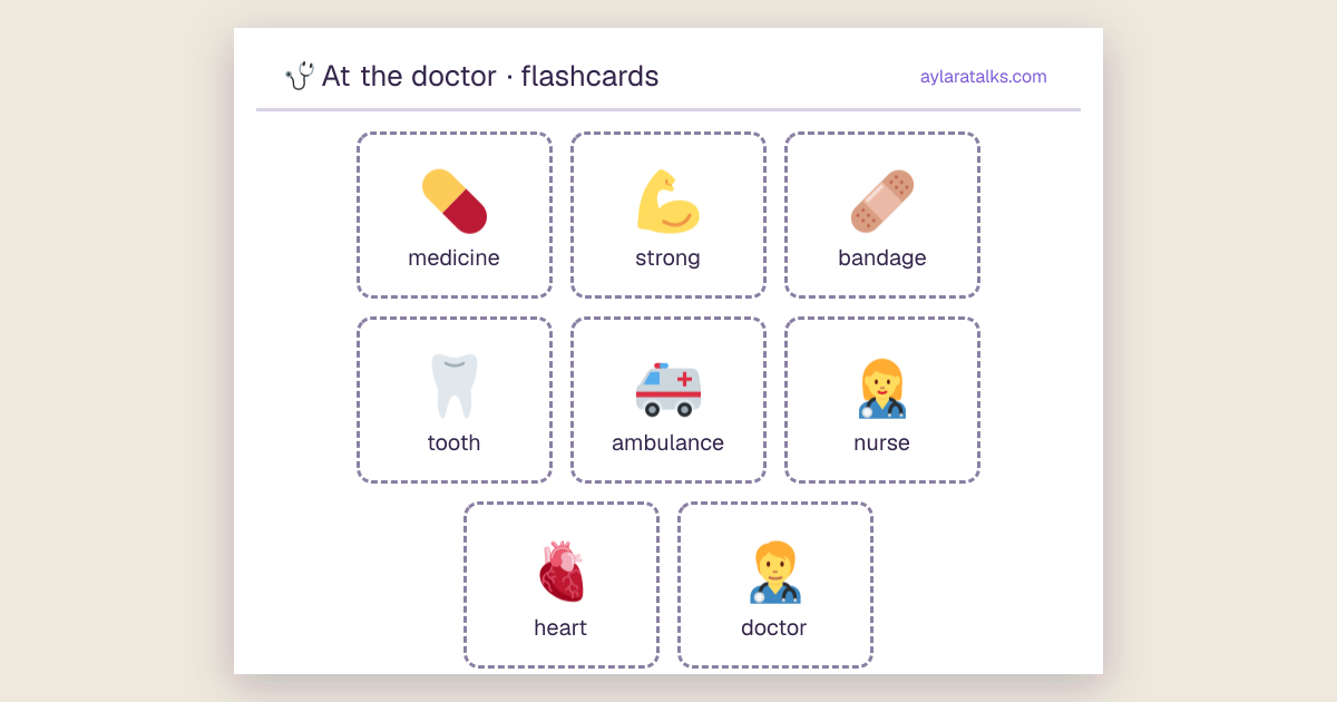 At the doctor · Flashcards