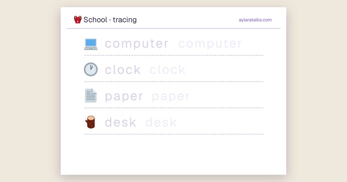 School · Tracing sheet