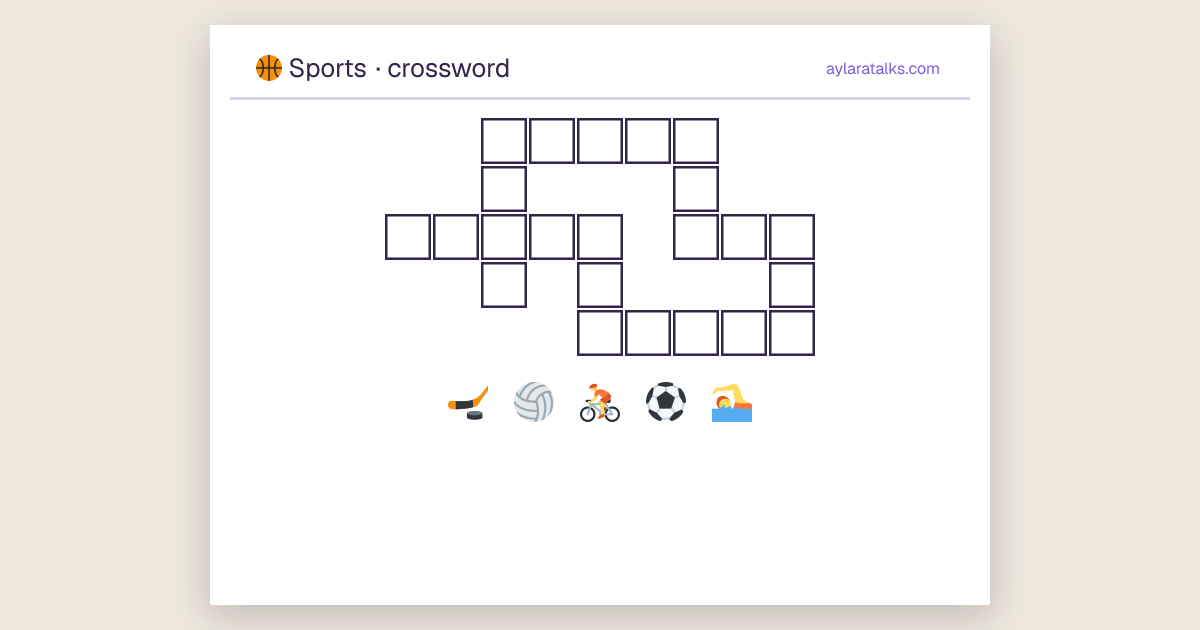 Спорт · Кроссворд