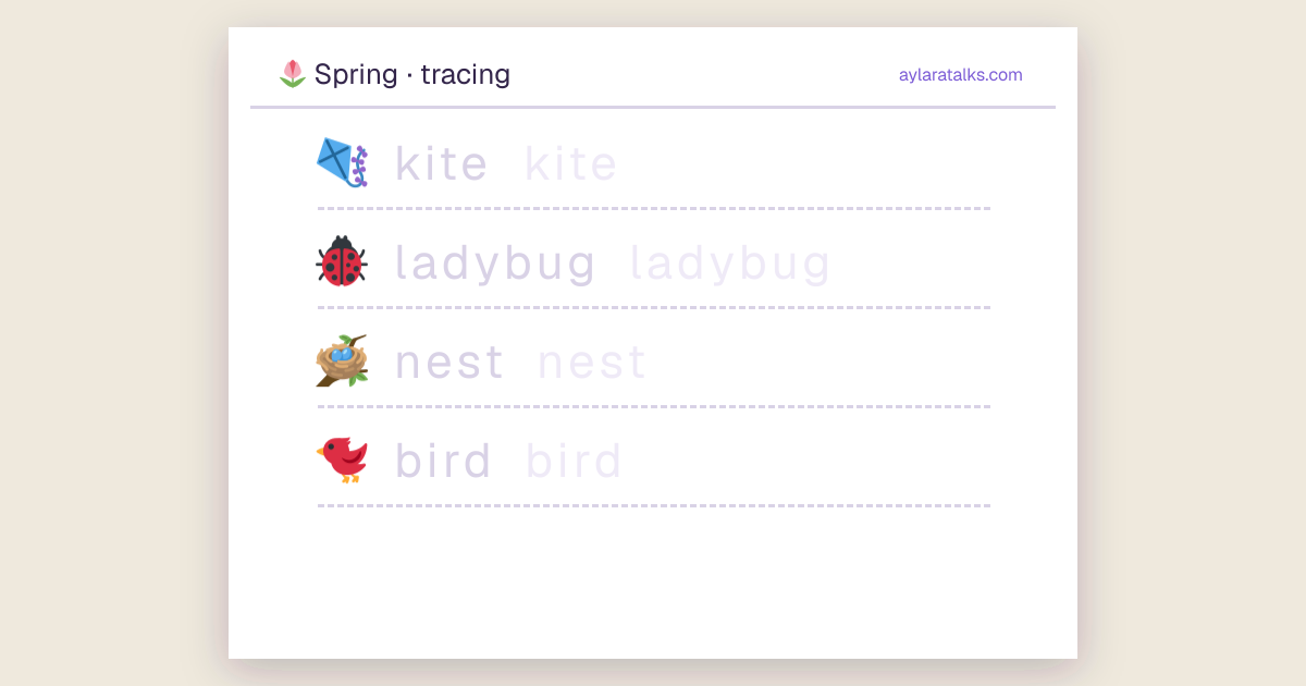 Spring · Tracing sheet