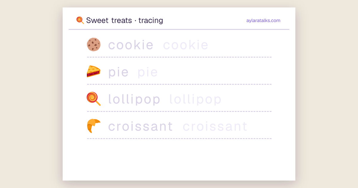 Sweet treats · Tracing sheet