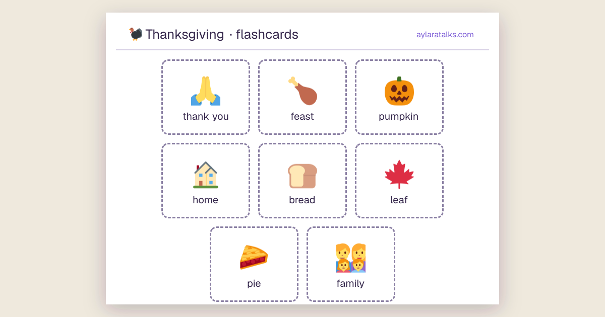 Thanksgiving · Flashcards