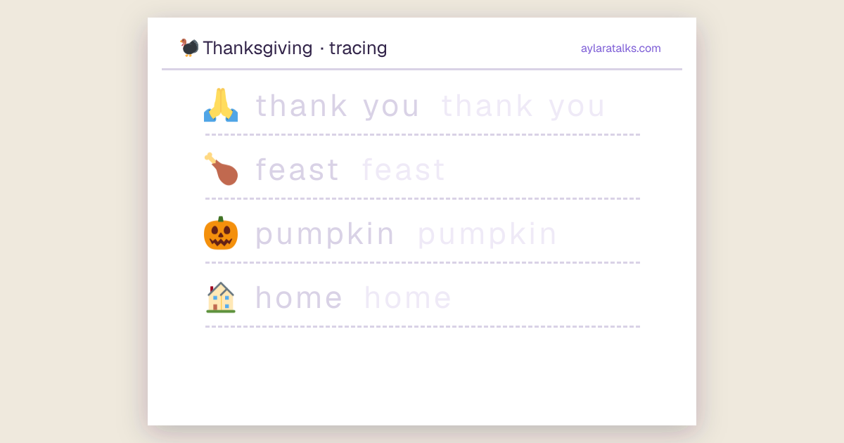 Thanksgiving · Tracing sheet