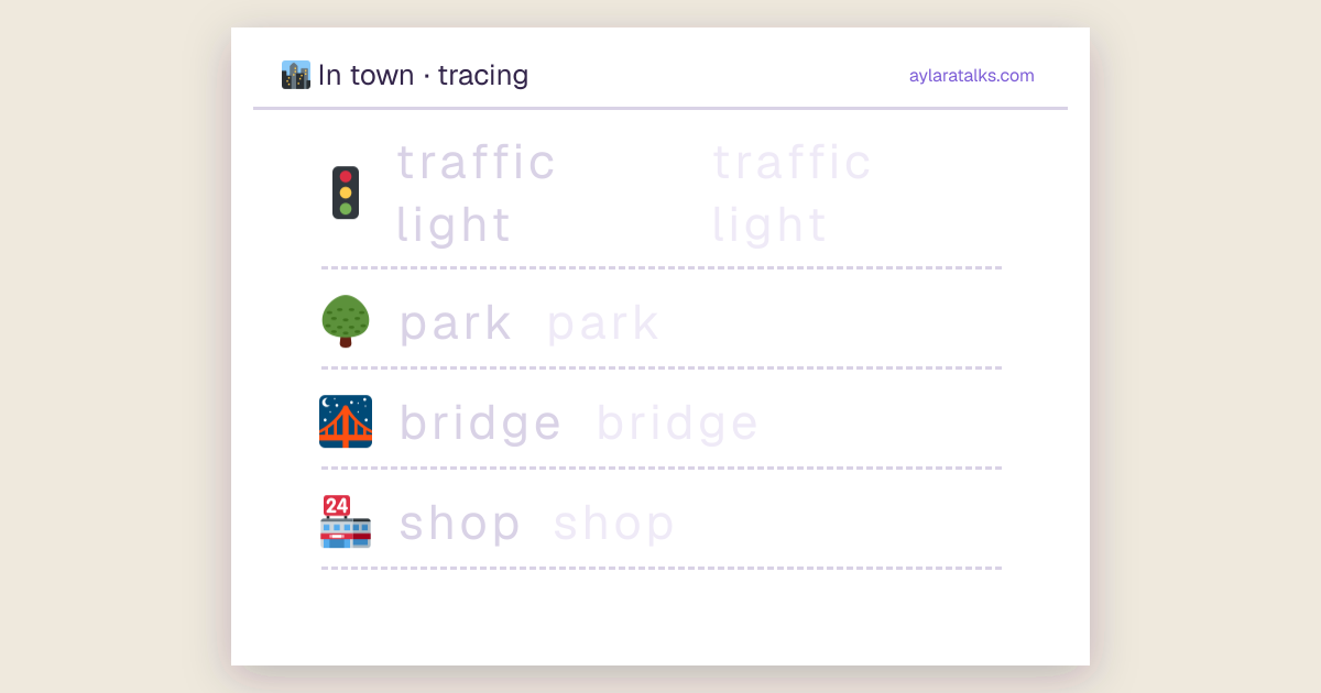 In town · Tracing sheet