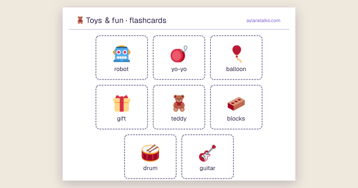 Toys & fun · Flashcards
