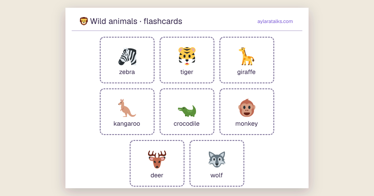 Wild animals · Flashcards