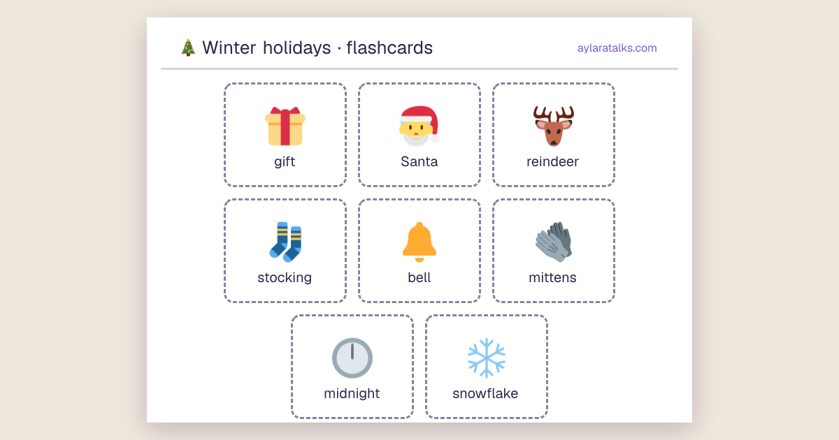 Winter holidays · Flashcards
